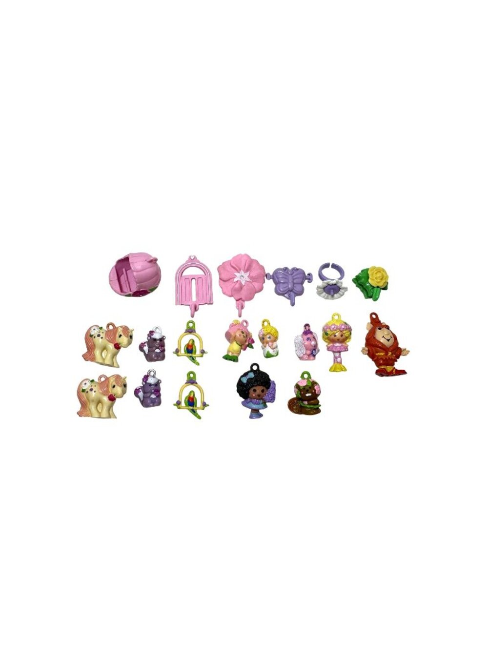 Charmkins Lot 19 Hasbro Vintage 1984 mini figure charm & Accessories set